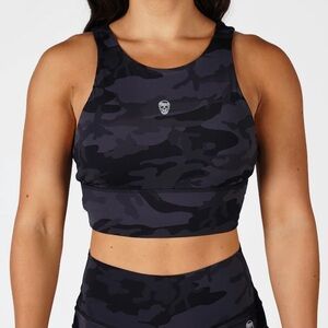 High Neck Camo Sports Bra
